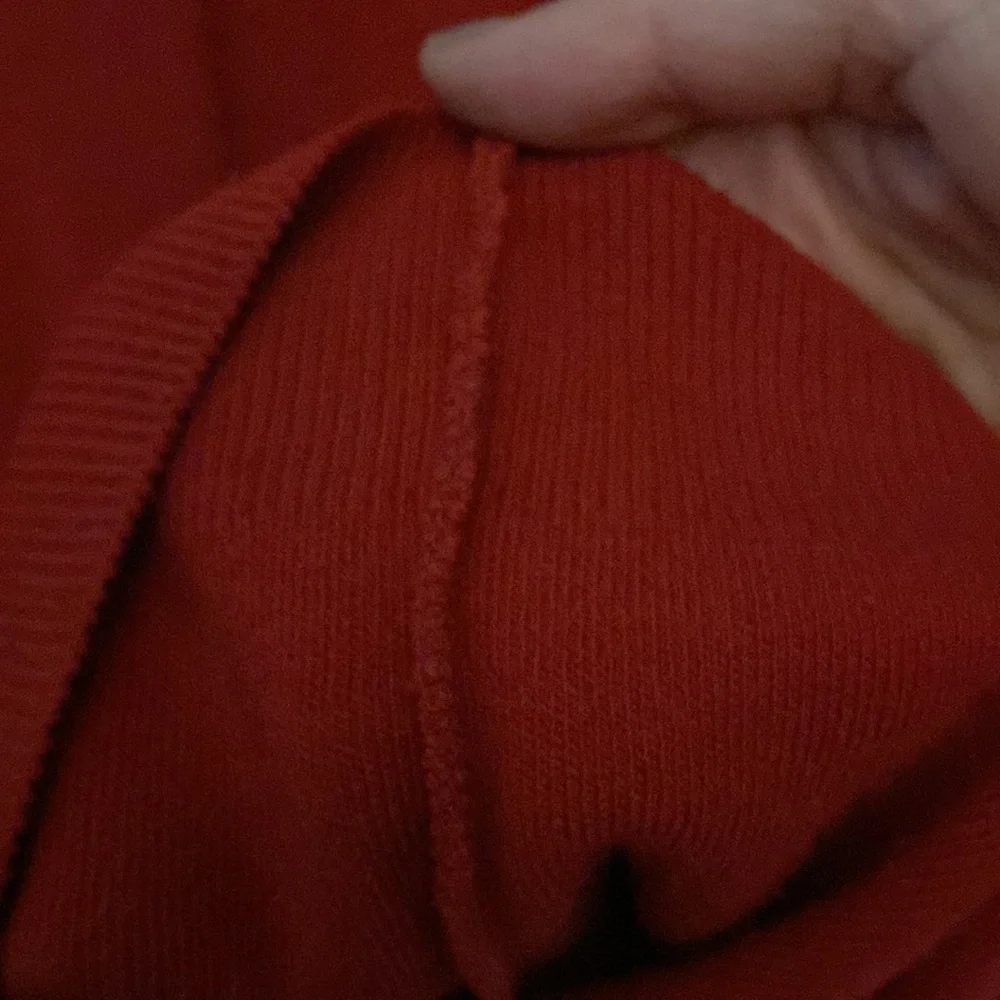 Classic used red sweater by Haymaker with zipper in the back size 42